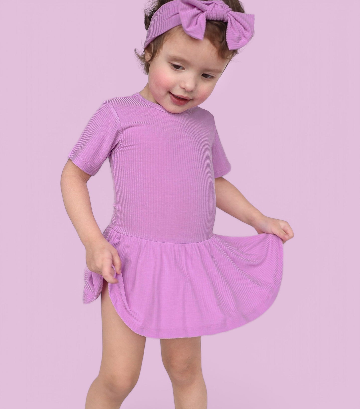 FOREVER LILAC RIB DREAM BODYSUIT DRESS