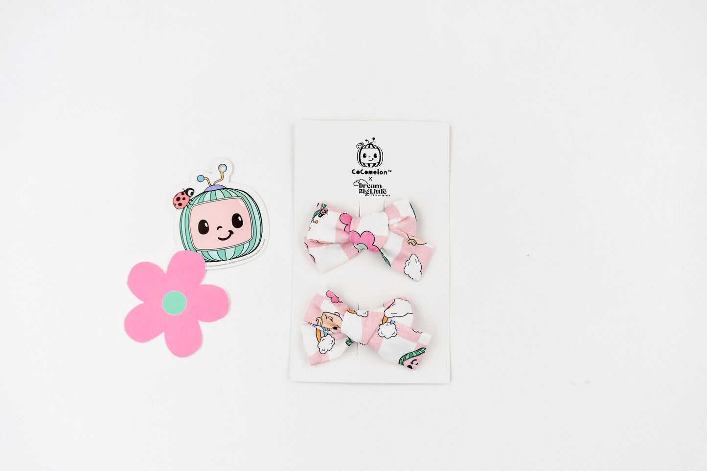 Dream Big Little Co x CoComelon JJ RAINBOW CHECKERS DREAM BOW HAIR CLIPS