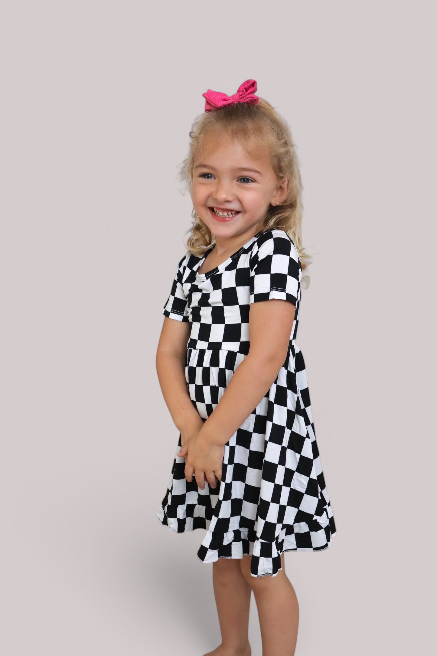 OREO CHECKERS DREAM RUFFLE DRESS