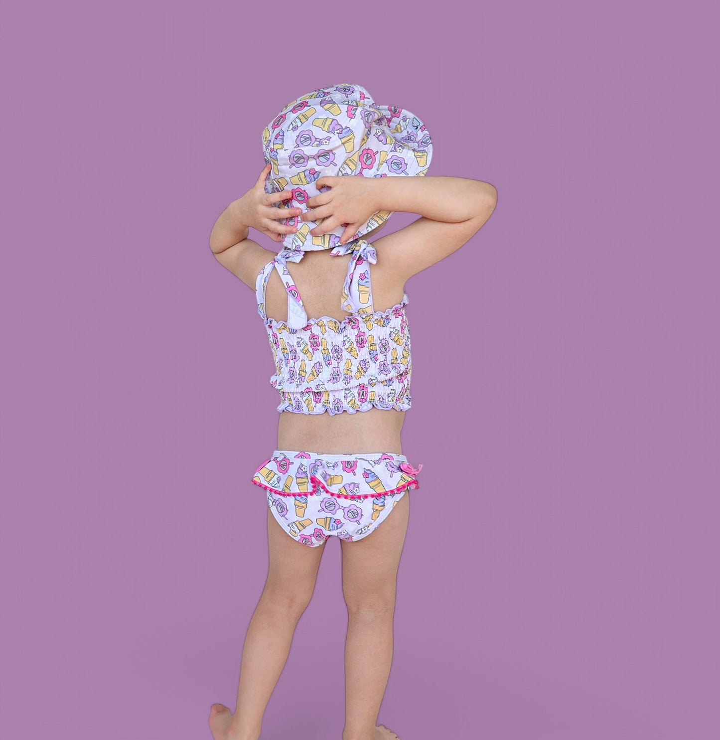 SWEET SUMMER DREAM SMOCKED TANKINI TWO PIECE SWIM SUIT