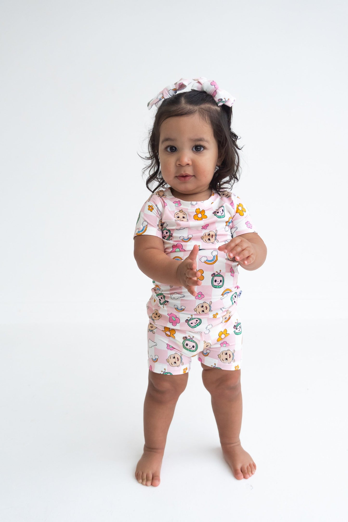 Dream Big Little Co x CoComelon JJ RAINBOW CHECKERS DREAM BOW HAIR CLIPS