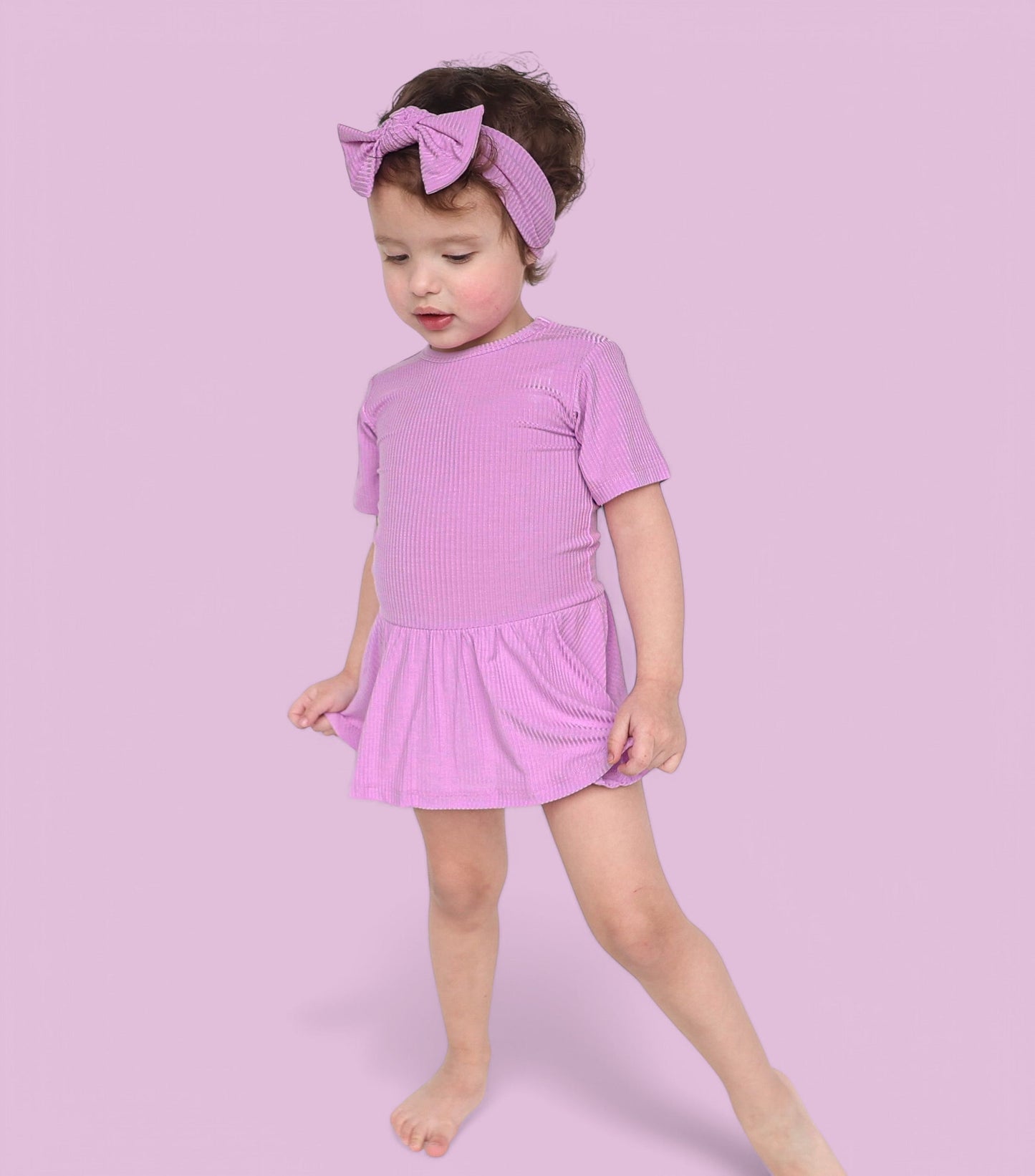 FOREVER LILAC RIB DREAM BODYSUIT DRESS