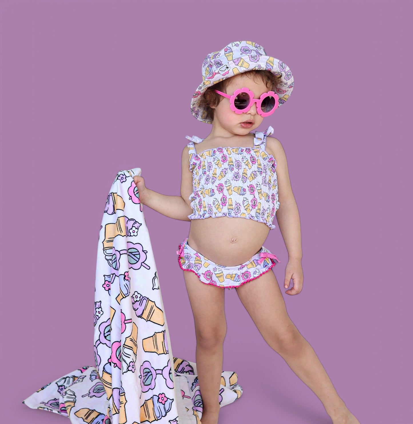SWEET SUMMER DREAM SMOCKED TANKINI TWO PIECE SWIM SUIT