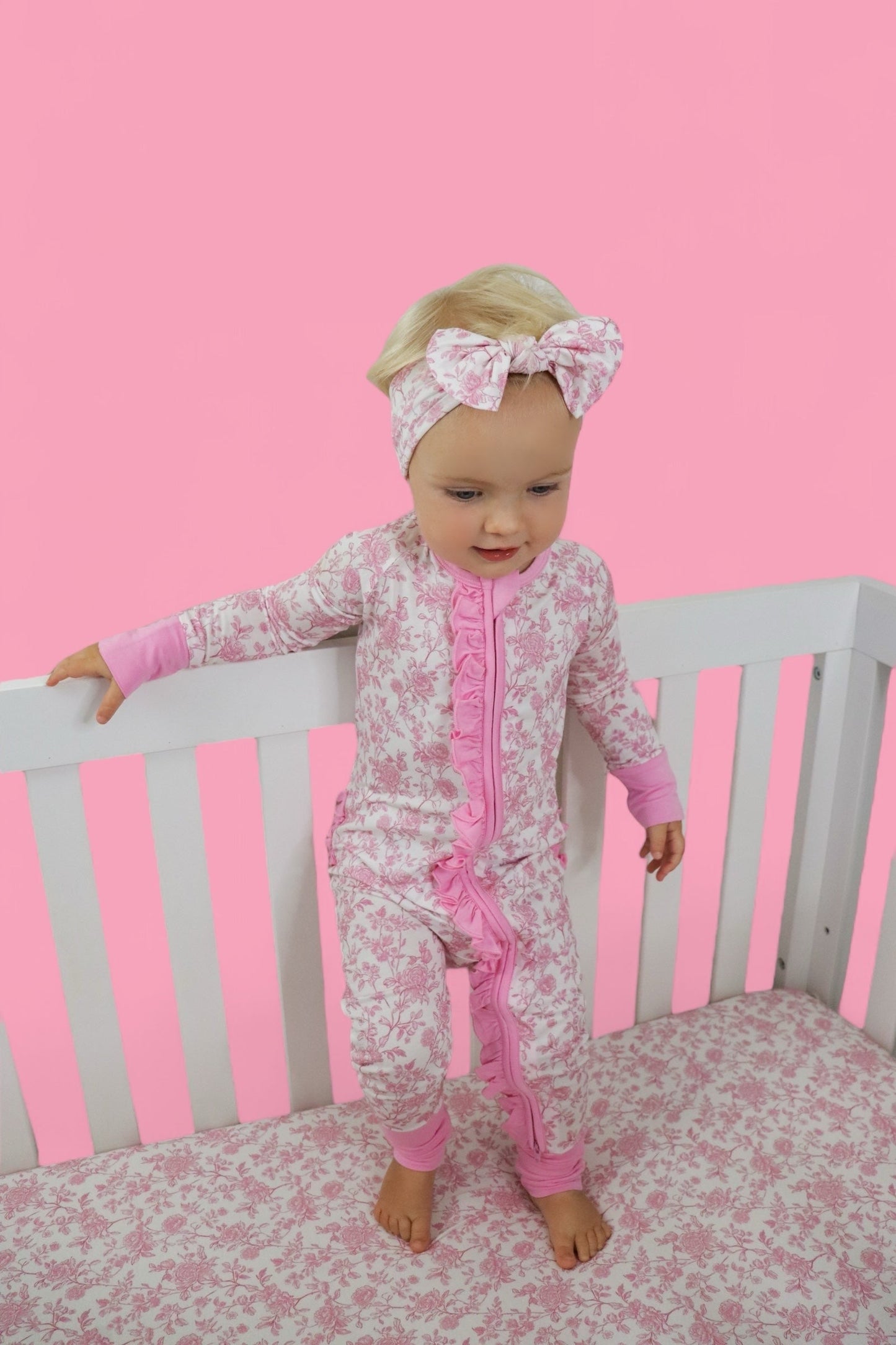ROSEWOOD TOILE DREAM RUFFLE ROMPER