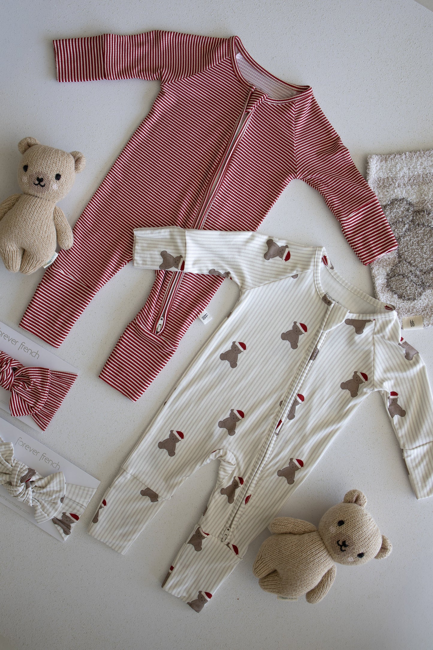 Bamboo Zip Pajamas | Santa Teddy