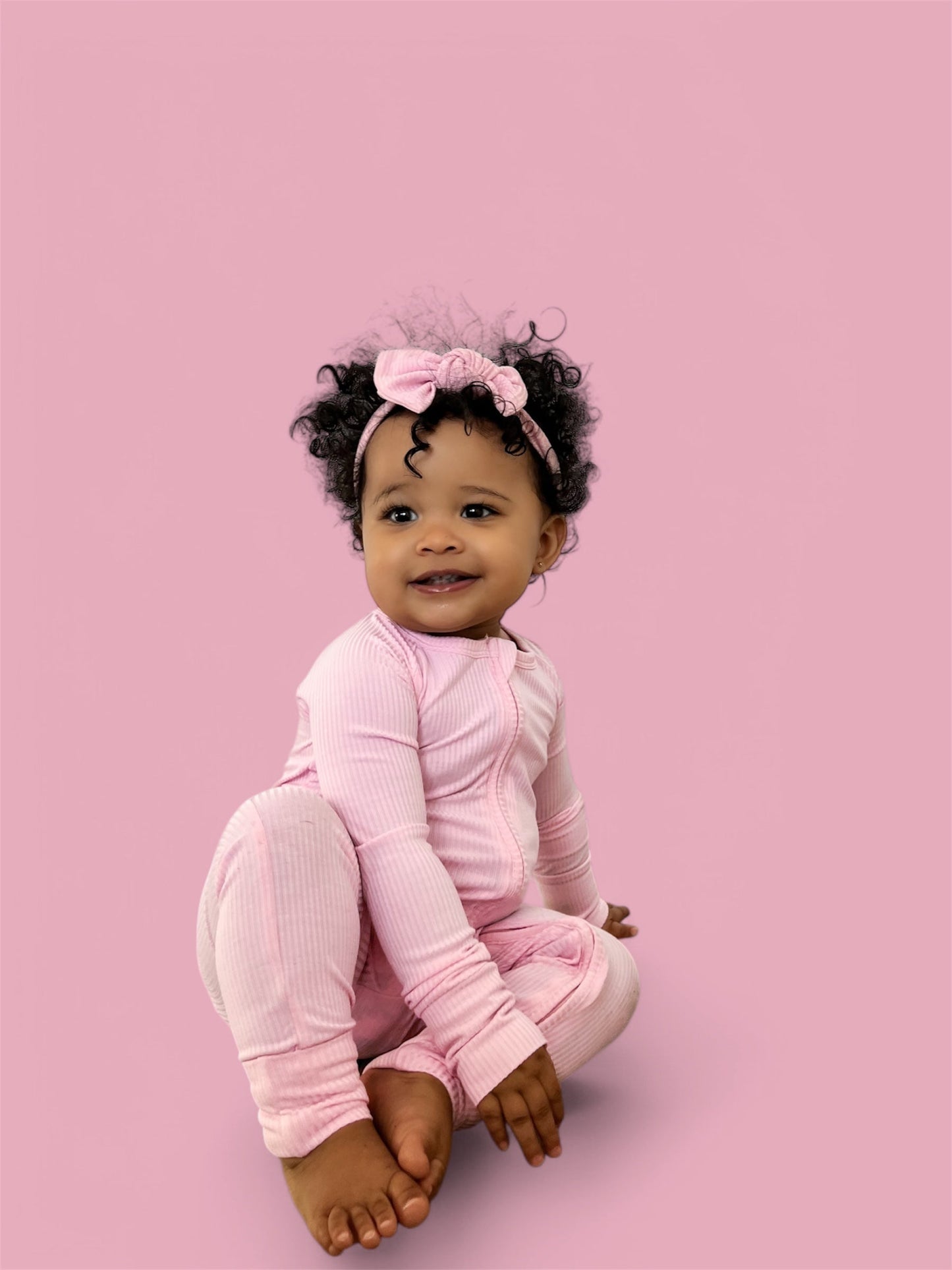 PINK ROSE RIB DREAM ROMPER