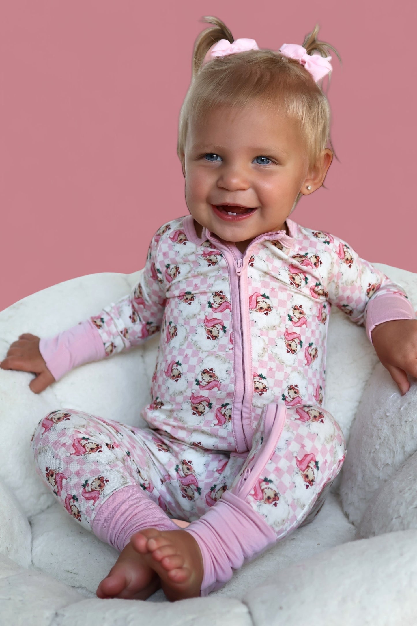 SANTA BABY CHECKERS DREAM ROMPER