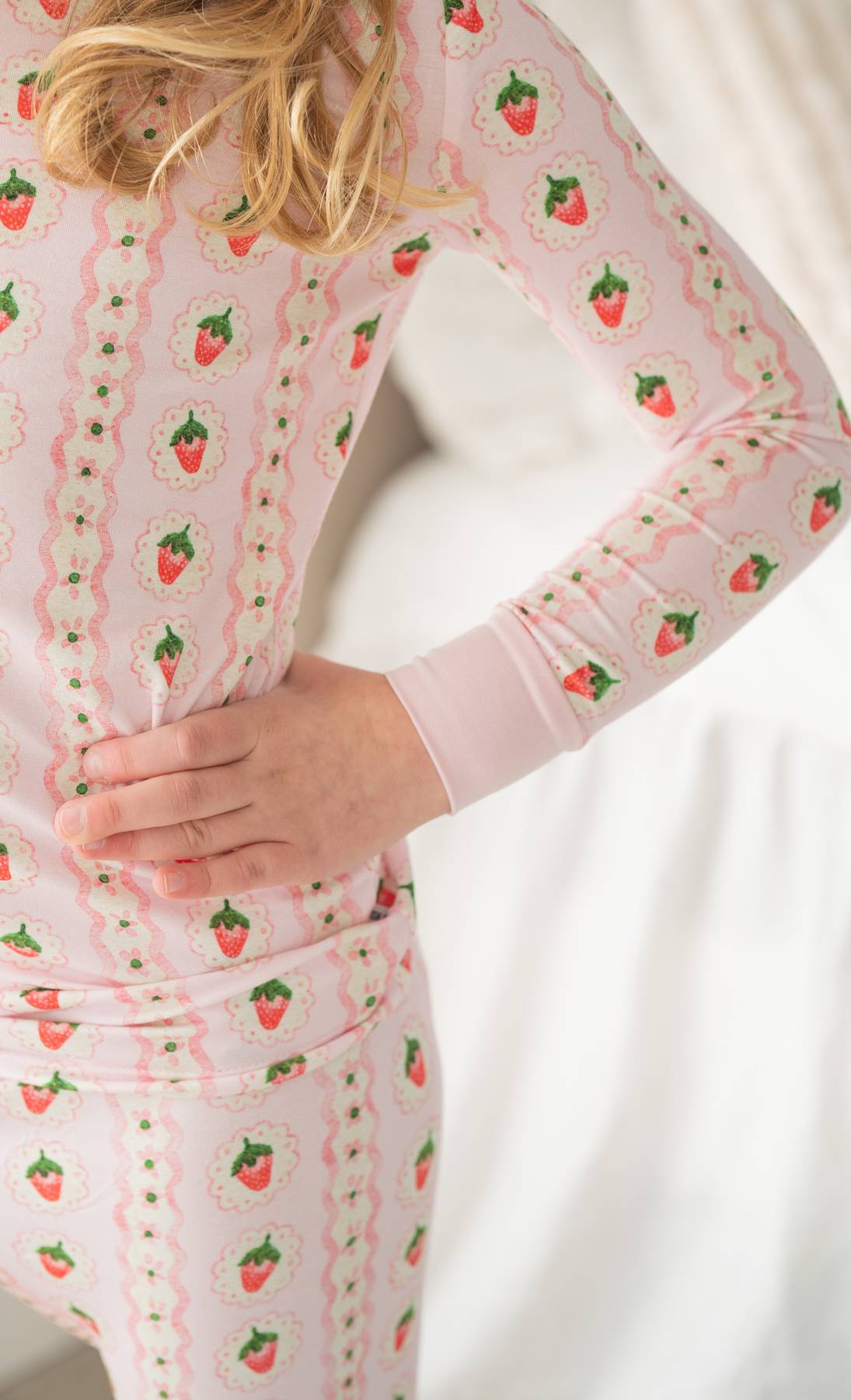 Strawberry Stripe | Two Piece Pajama Set