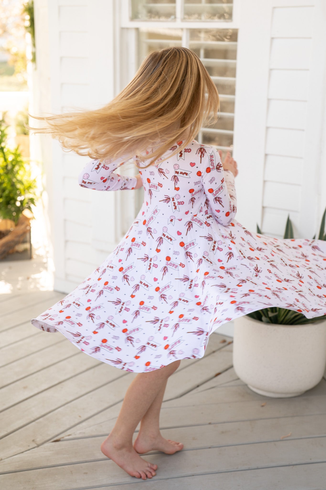 Valentine's Hearts | Long Sleeve Twirl Dress