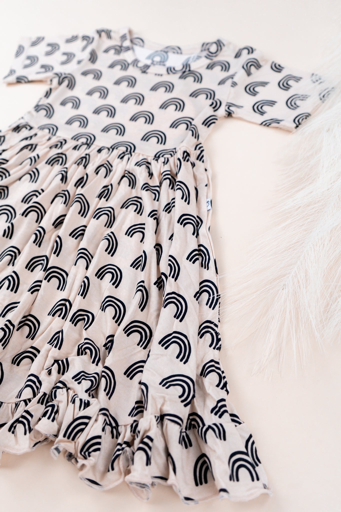 SIMPLE RAINBOW DREAM RUFFLE DRESS