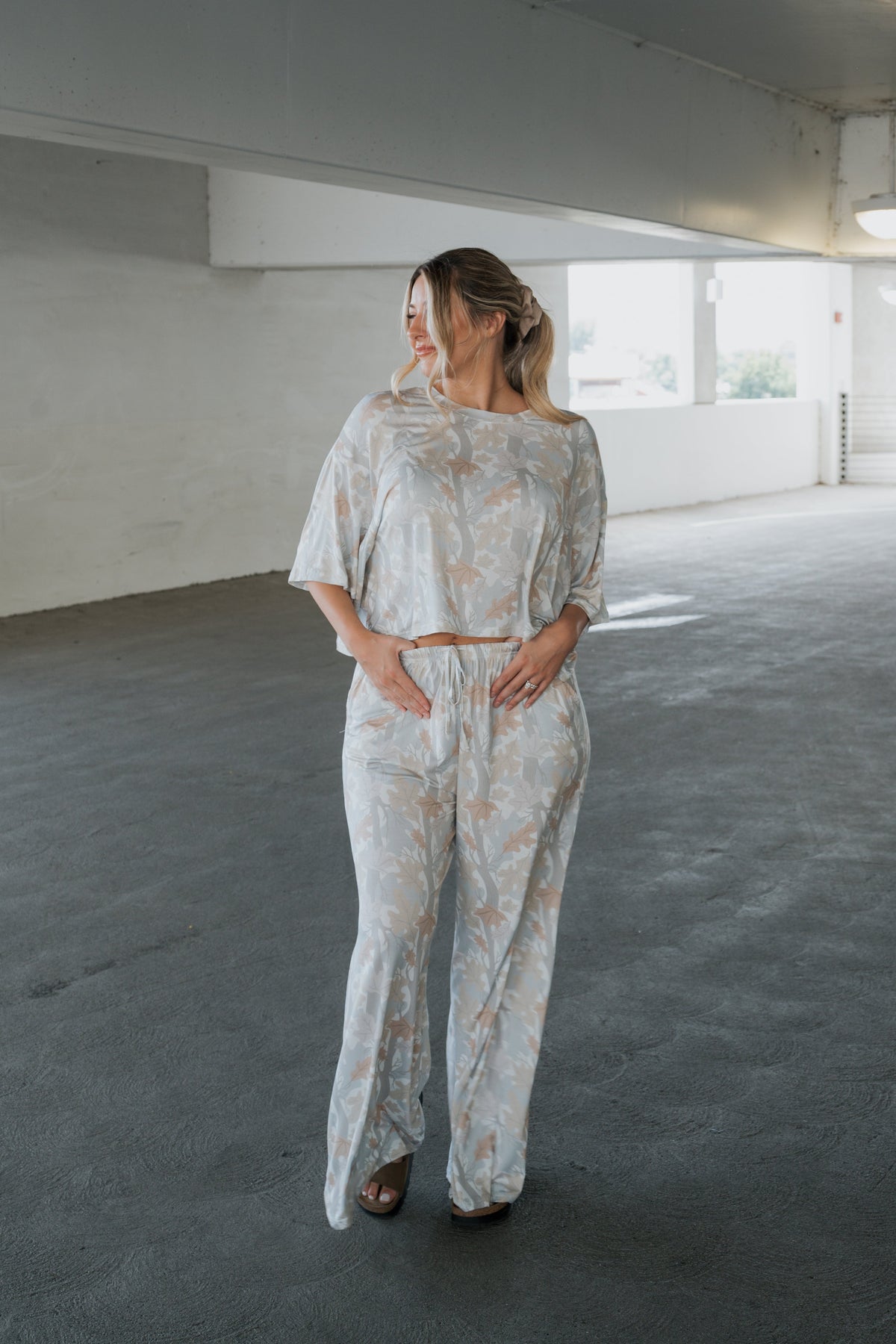 Women's Bamboo Crop Tee Lounge Set | Woodland