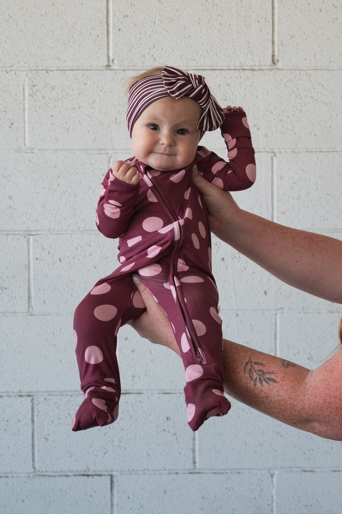 Bamboo Head Wrap | Maroon Stripe