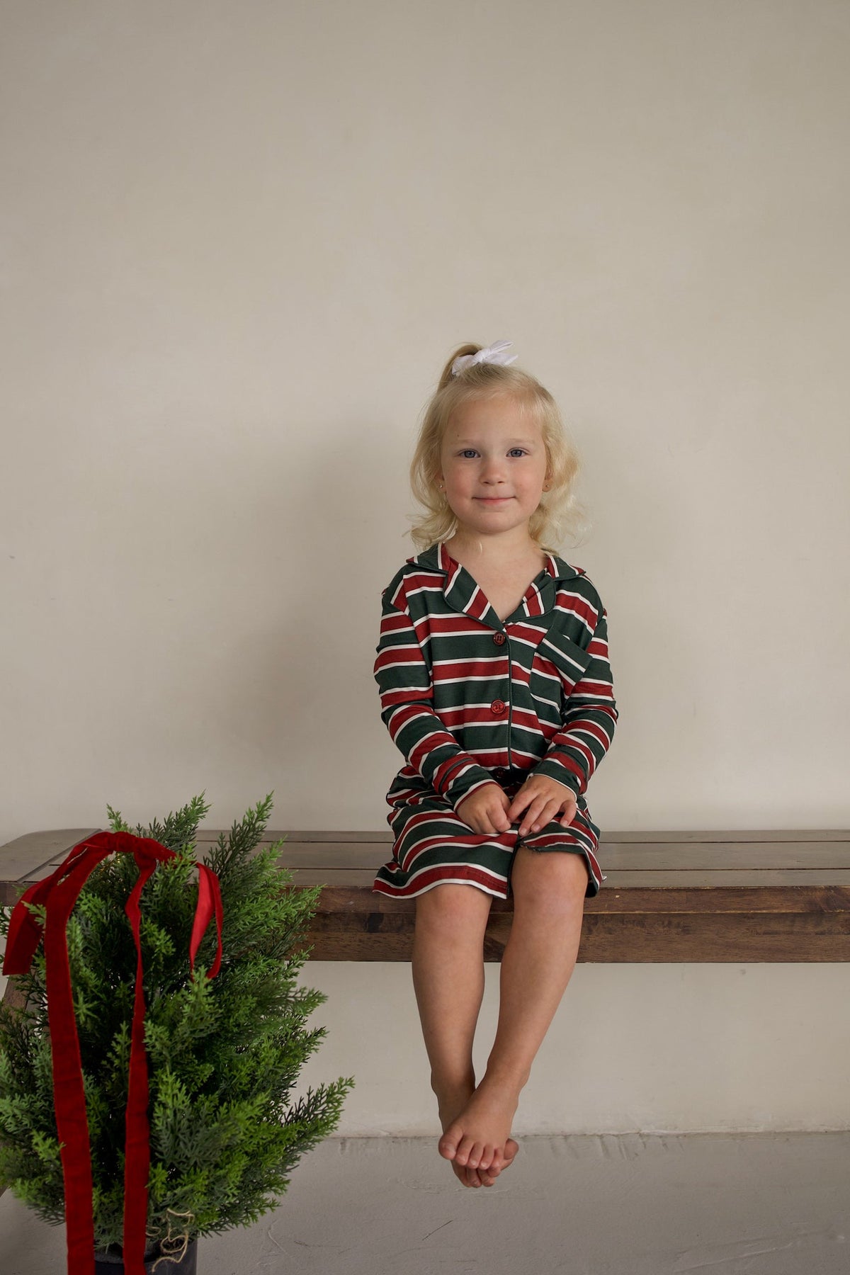 Bamboo Sleeping Dress | Holiday Stripe