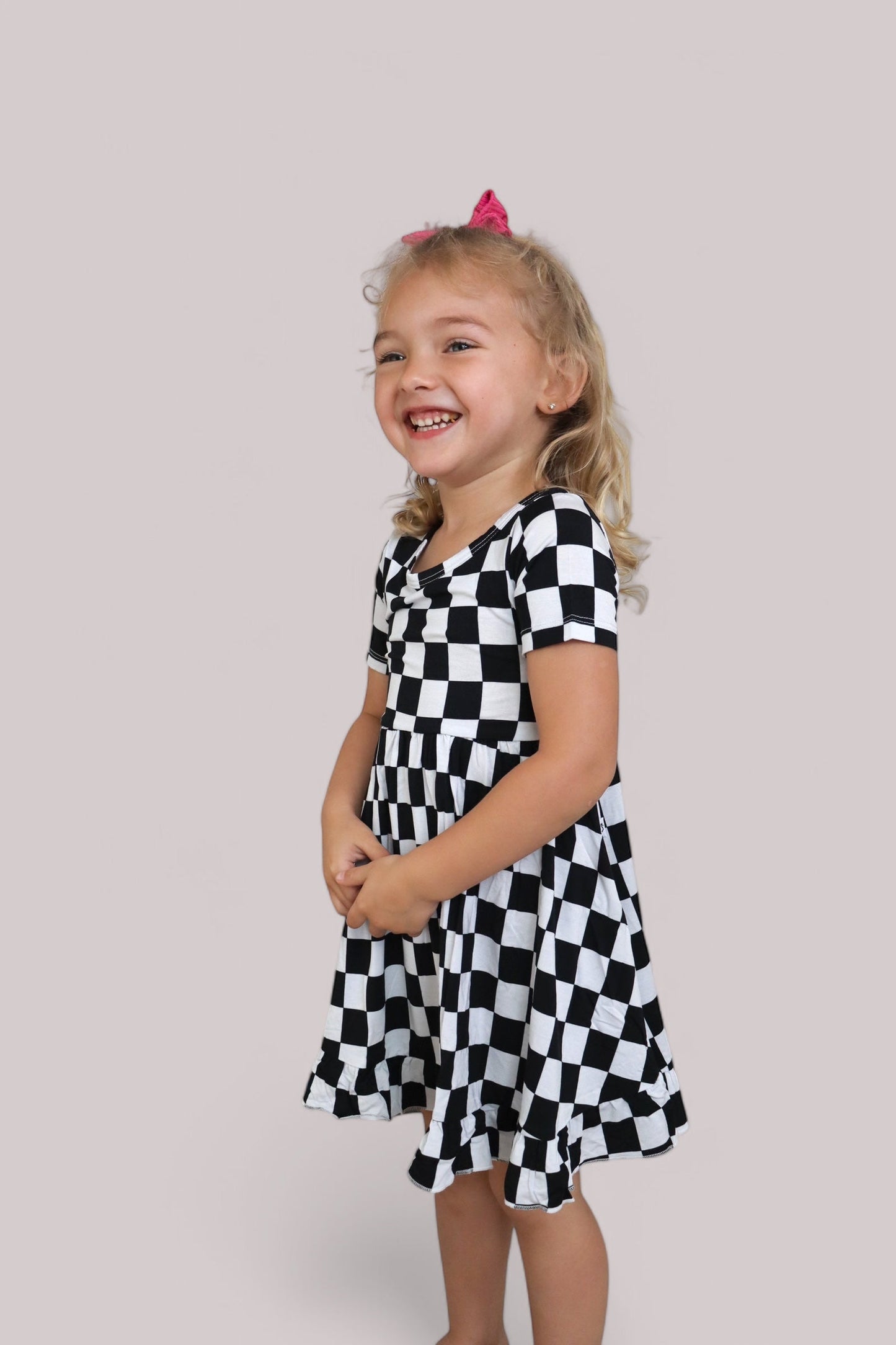 OREO CHECKERS DREAM RUFFLE DRESS