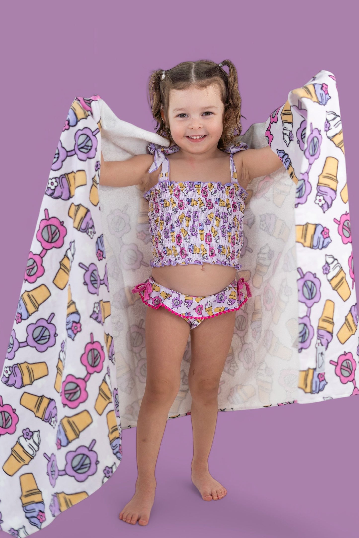 SWEET SUMMER DREAM SMOCKED TANKINI TWO PIECE SWIM SUIT