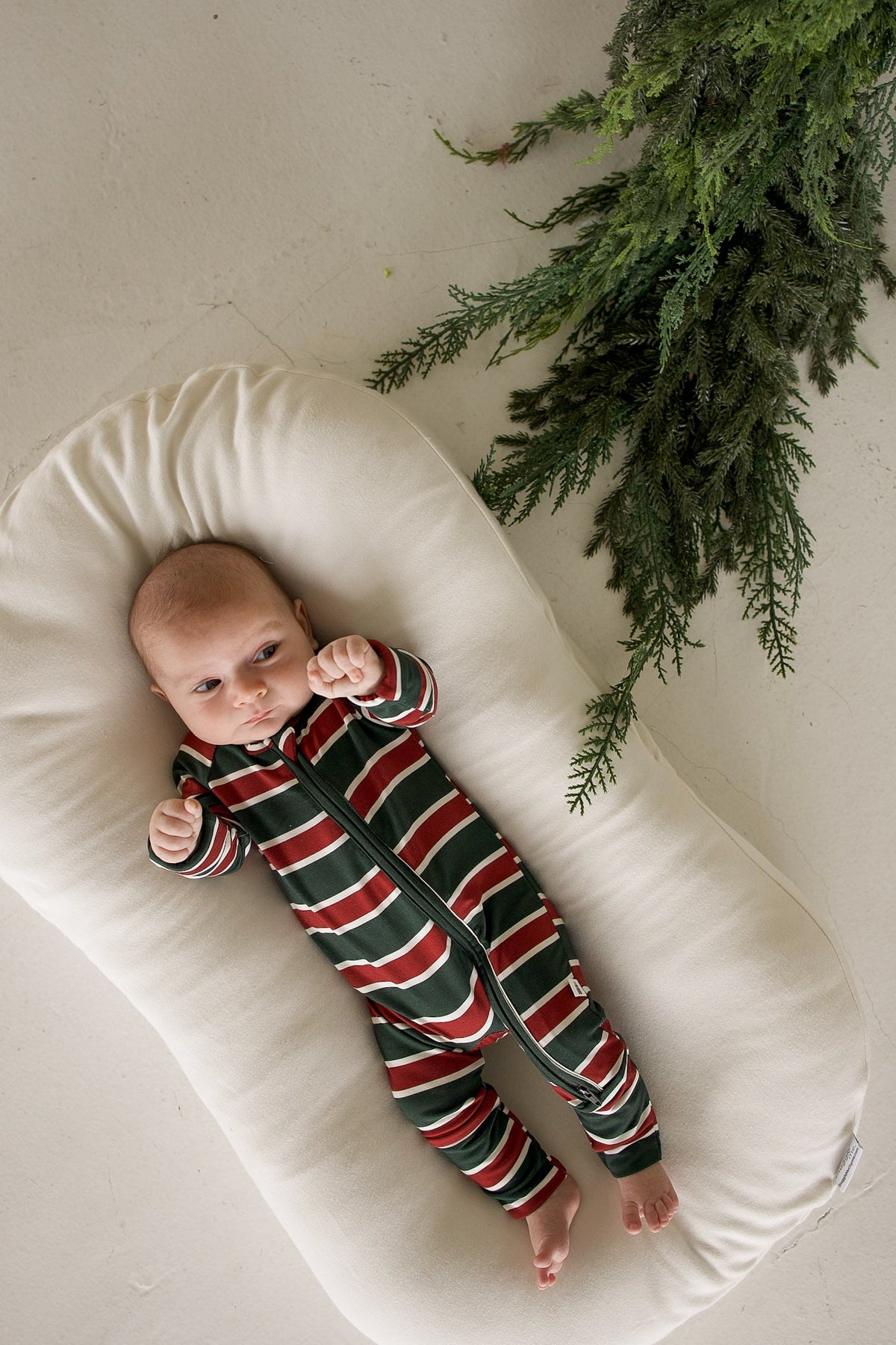 Bamboo Zip Pajamas | Holiday Stripe