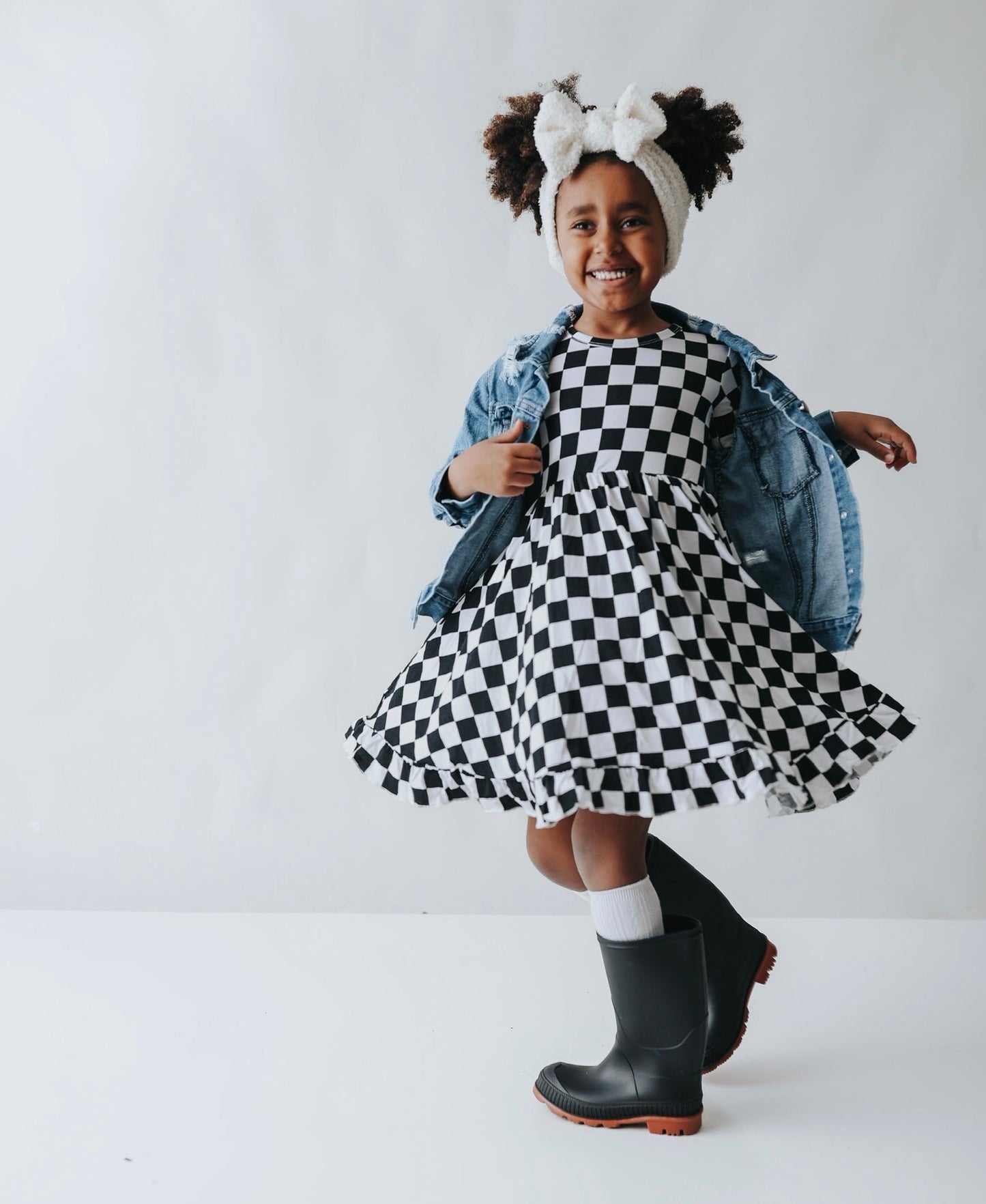 OREO CHECKERS DREAM RUFFLE DRESS