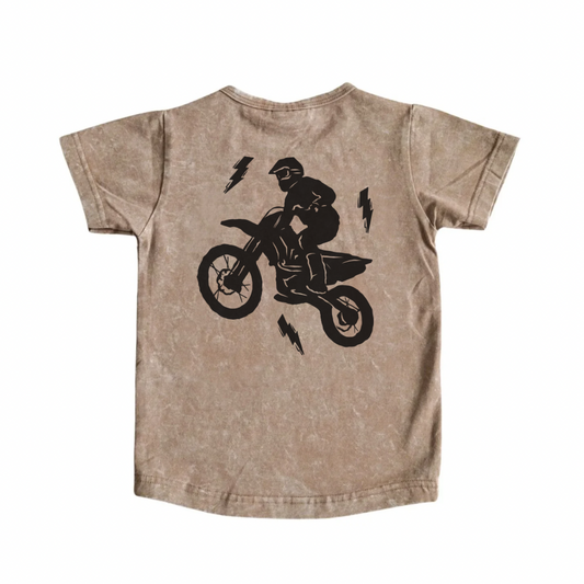 TAUPE FULL THROTTLE ACID WASH TEE (pre-order)