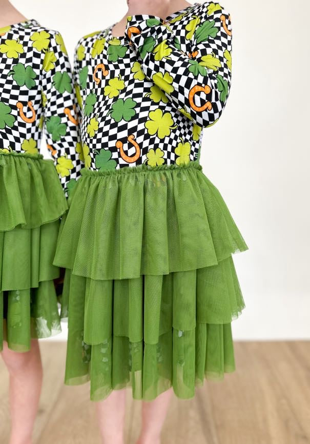SHAMROCKIN' CHECKS DREAM TUTU DRESS