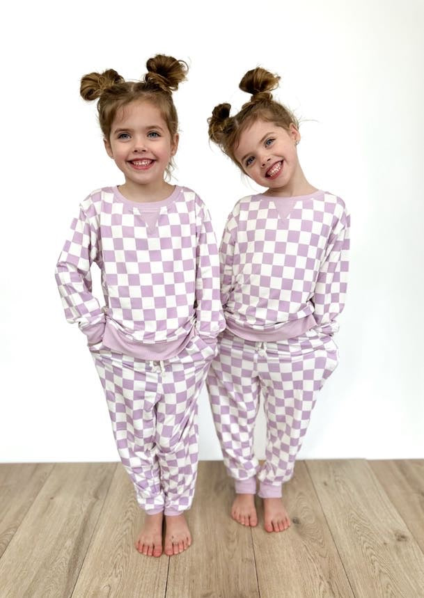 PERIWINKLE CHECKERS DREAM JOGGER