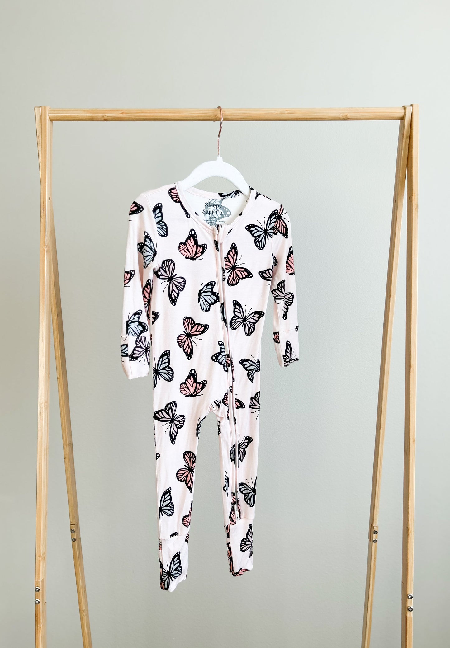 Butterfly Romper Bamboo Pajama Set