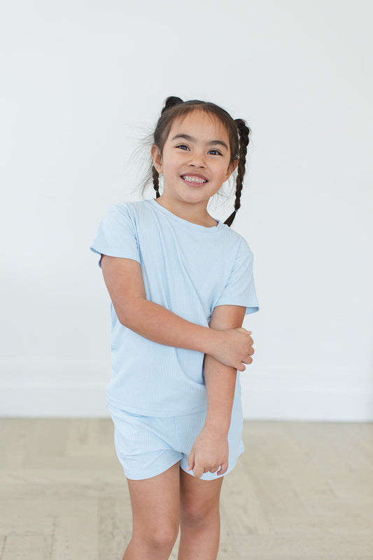 Baby Blue (ribbed) - Pocket Short Set