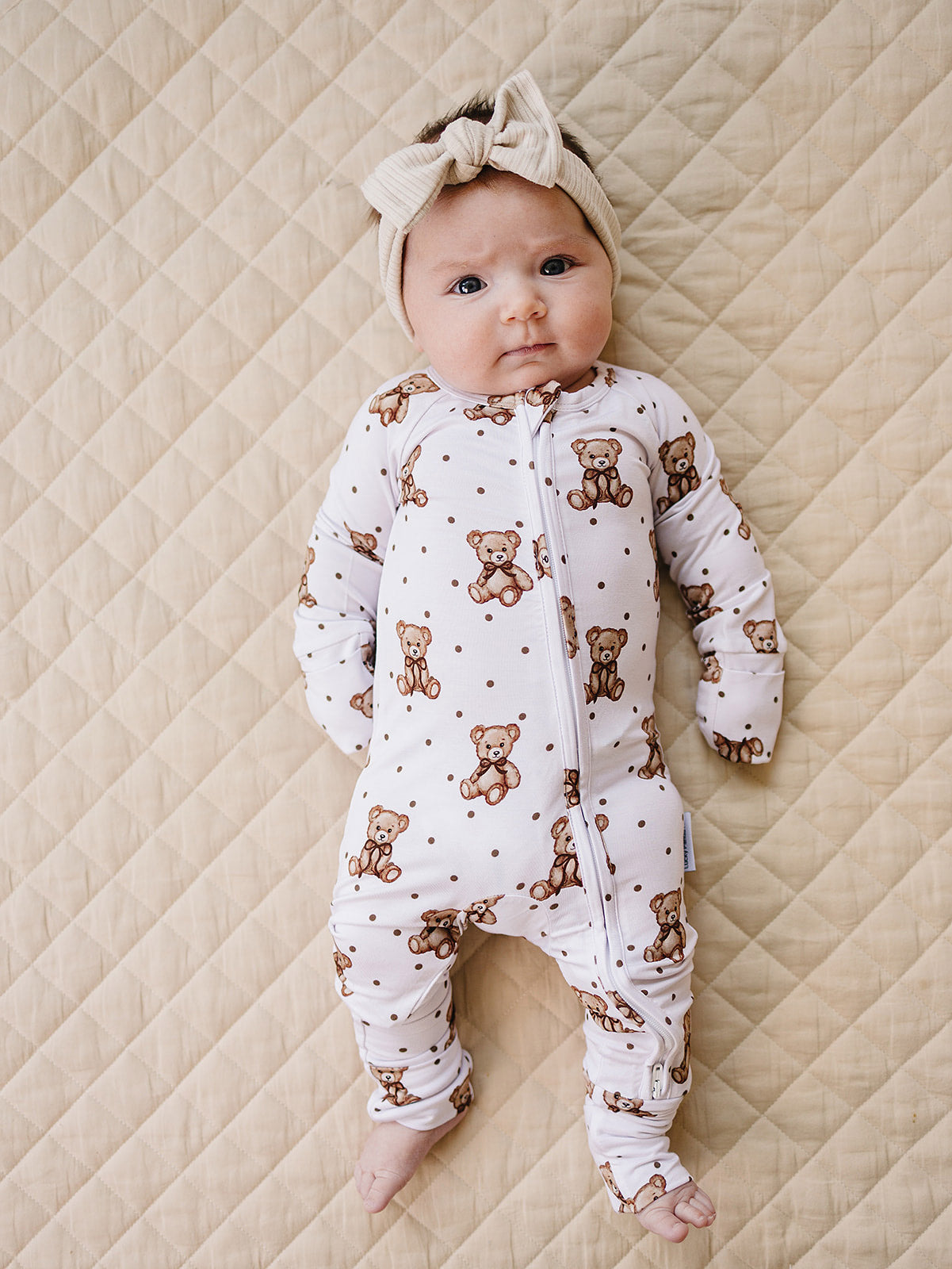 Bamboo Zip Romper | Cute Bear