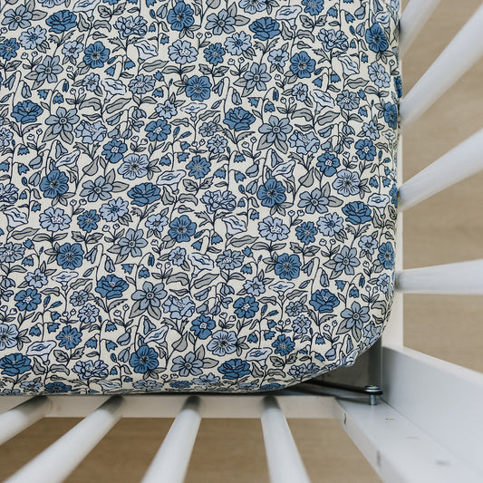 Bluebell Pointelle Bamboo Stretch Crib Sheet