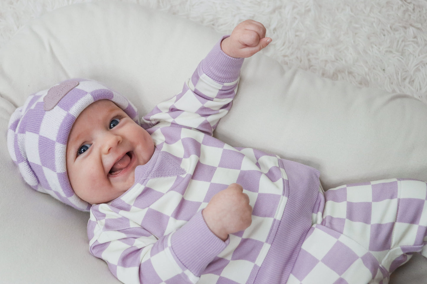 PERIWINKLE CHECKERS DREAM PULLOVER