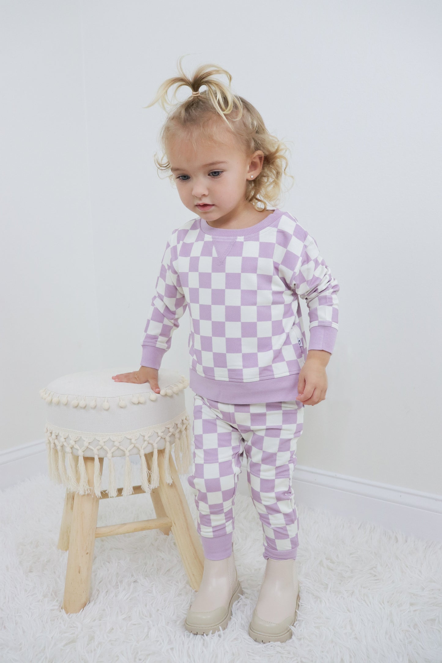 PERIWINKLE CHECKERS DREAM PULLOVER