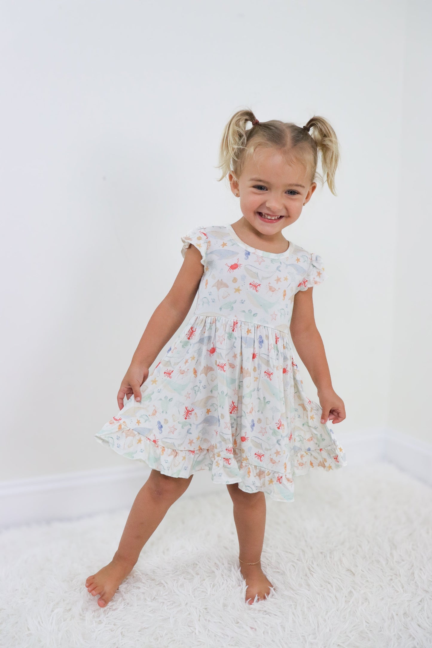 UNDERWATER ADVENTURES DREAM RUFFLE DRESS