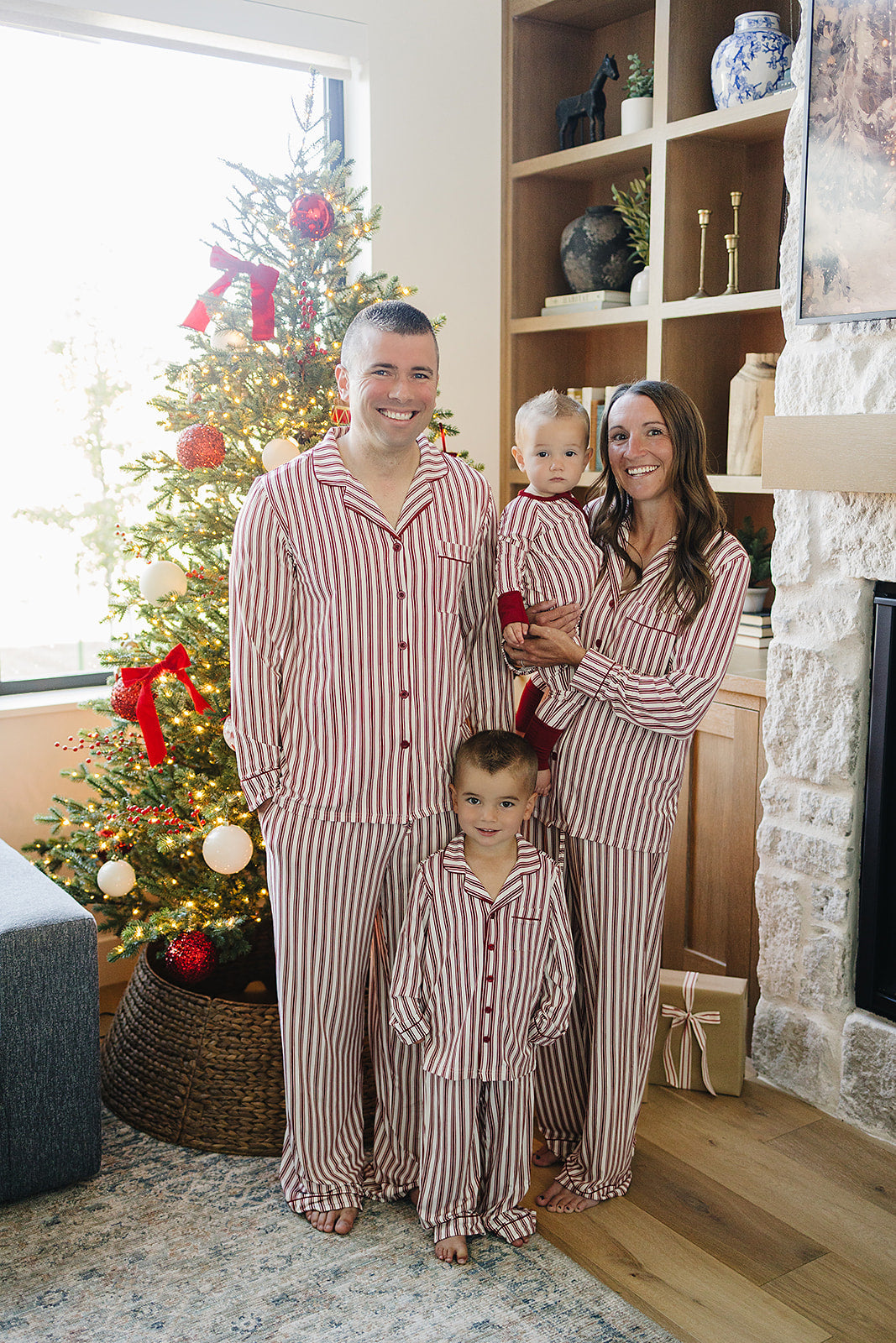 Red Stripe Bamboo Zipper