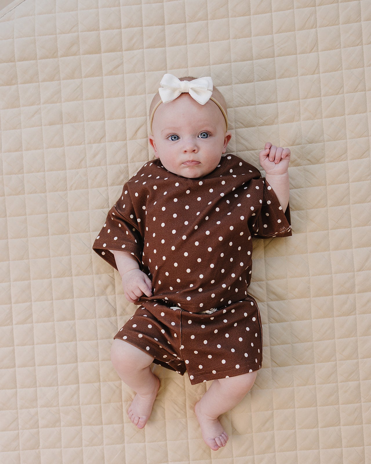 Shorts Set | Brown Polka Dots
