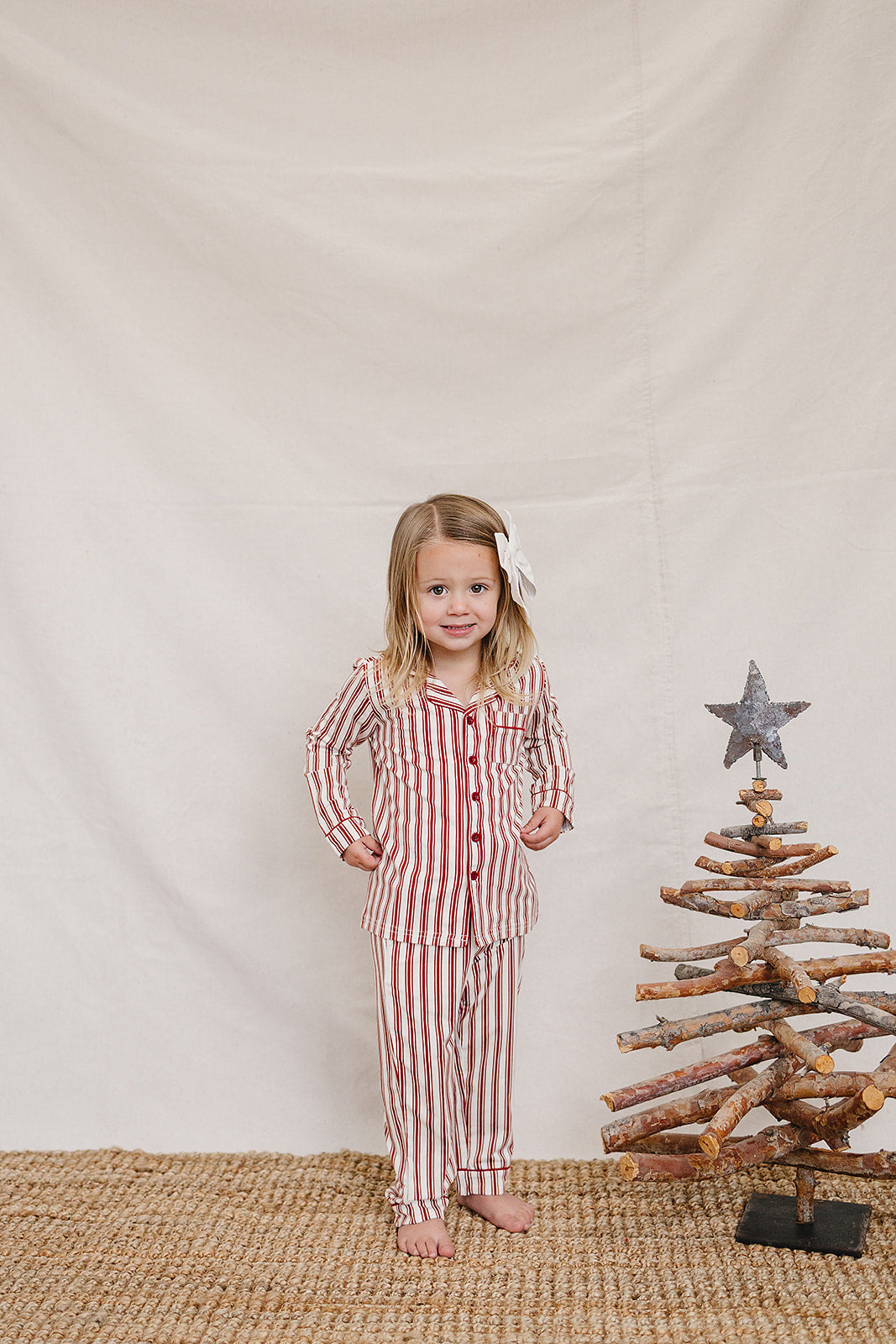 Red Stripe Collared Bamboo Set
