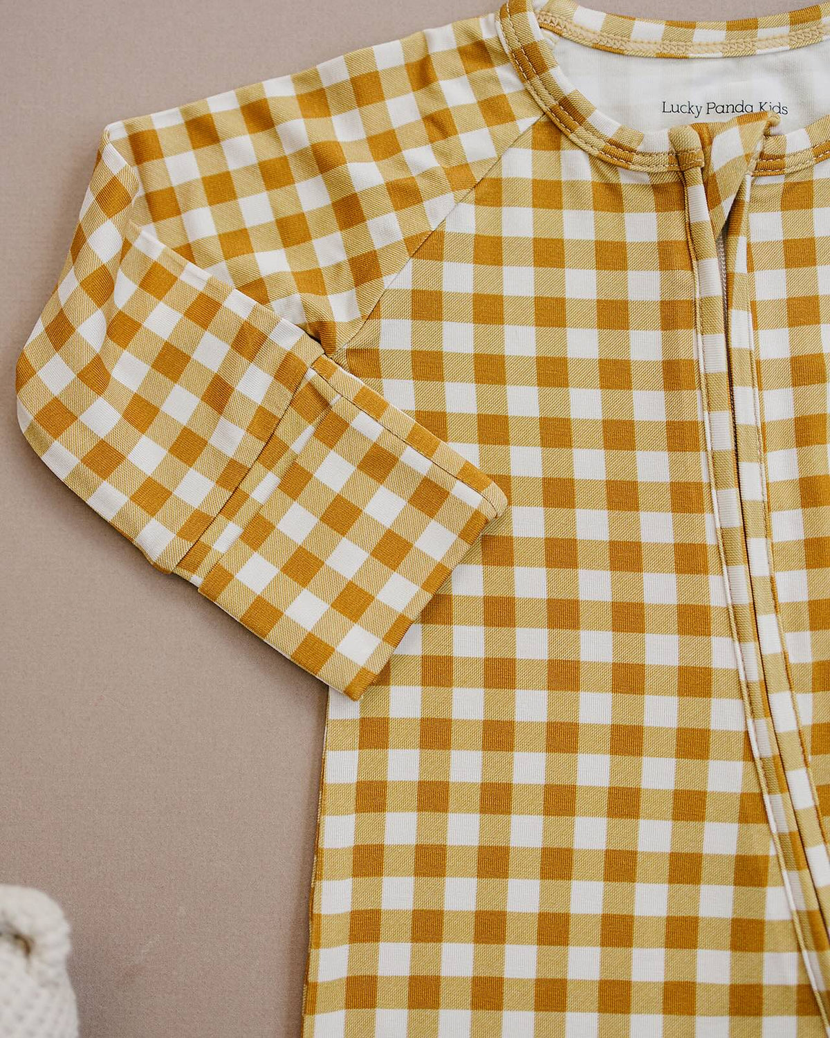 Bamboo Zip Romper | Yellow Gingham