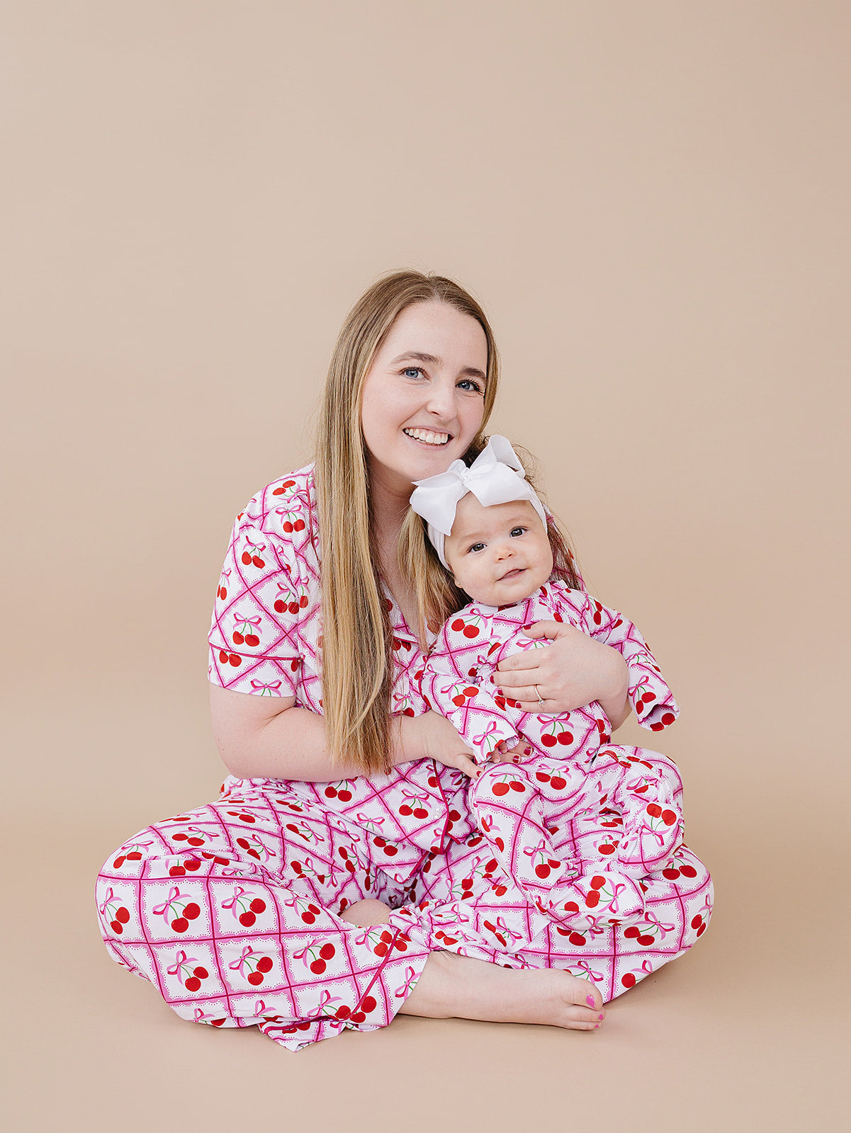 Bamboo Zip Romper | Cherry Bow