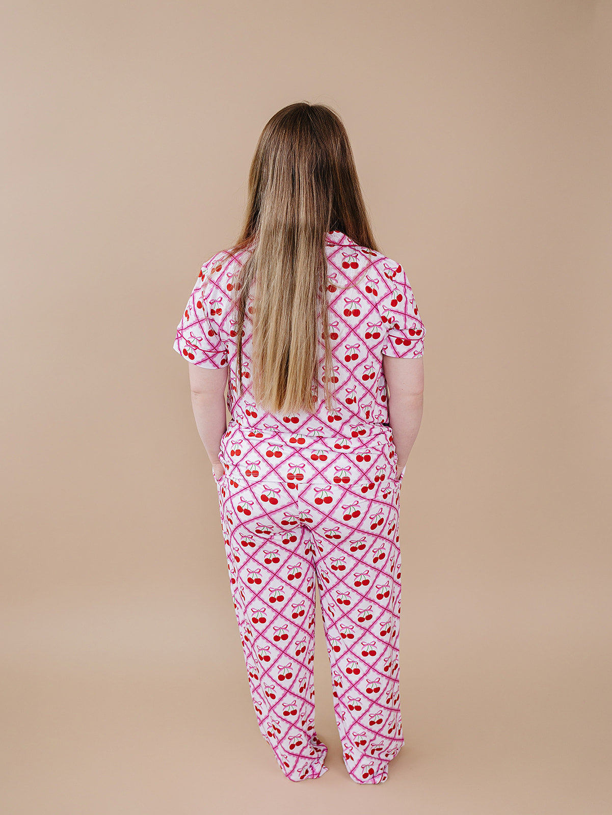 Bamboo Women's Button Up Set | Cherry Bow