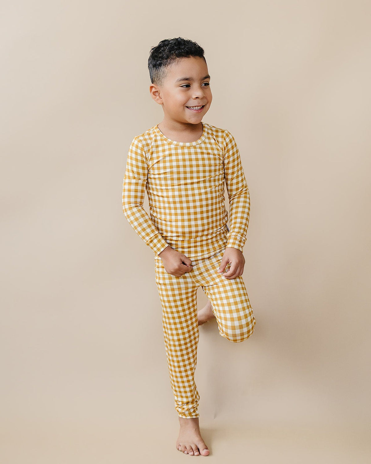 Bamboo Two Piece Set | Yellow Gingham