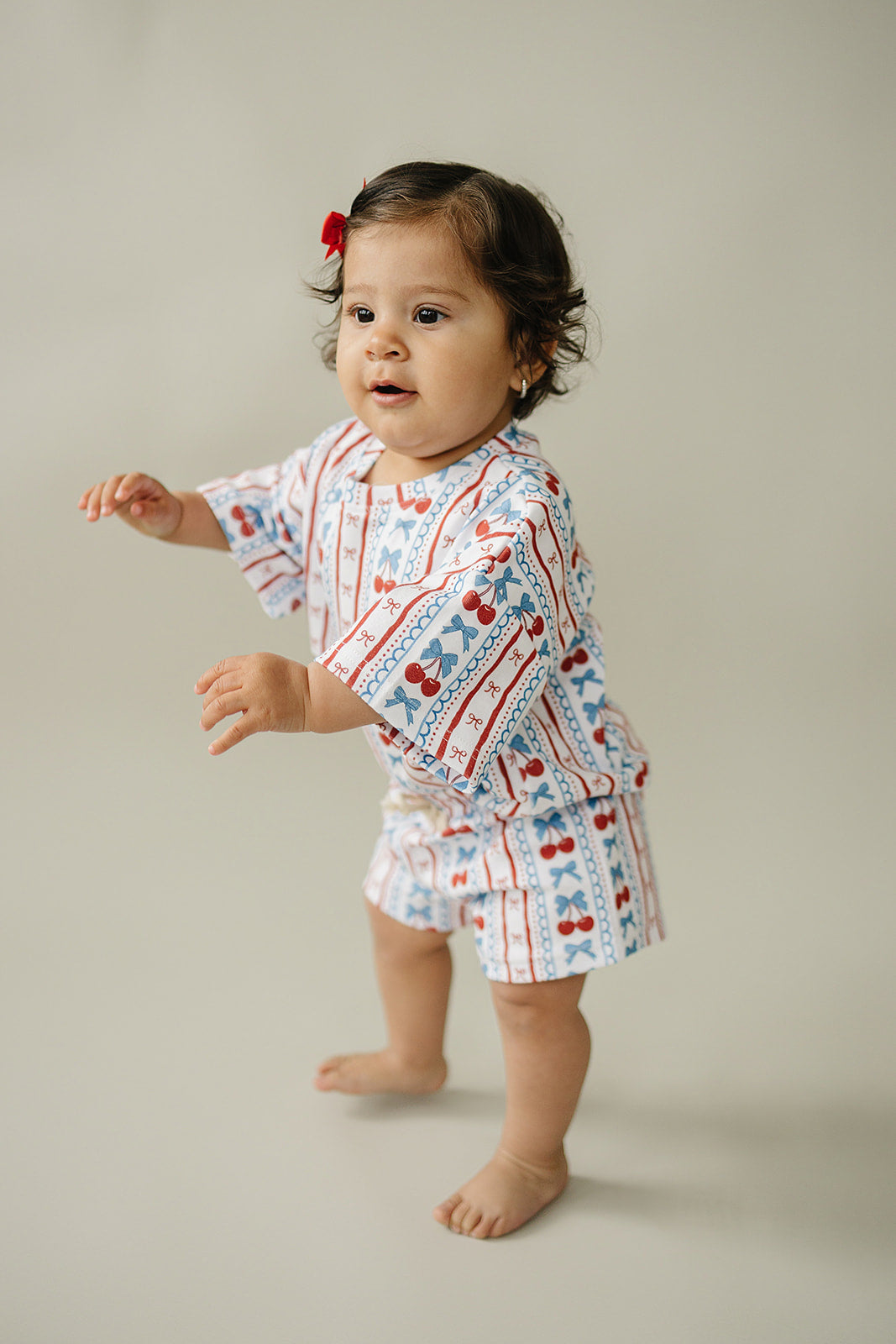 Shorts Set | Cherries & Stripes