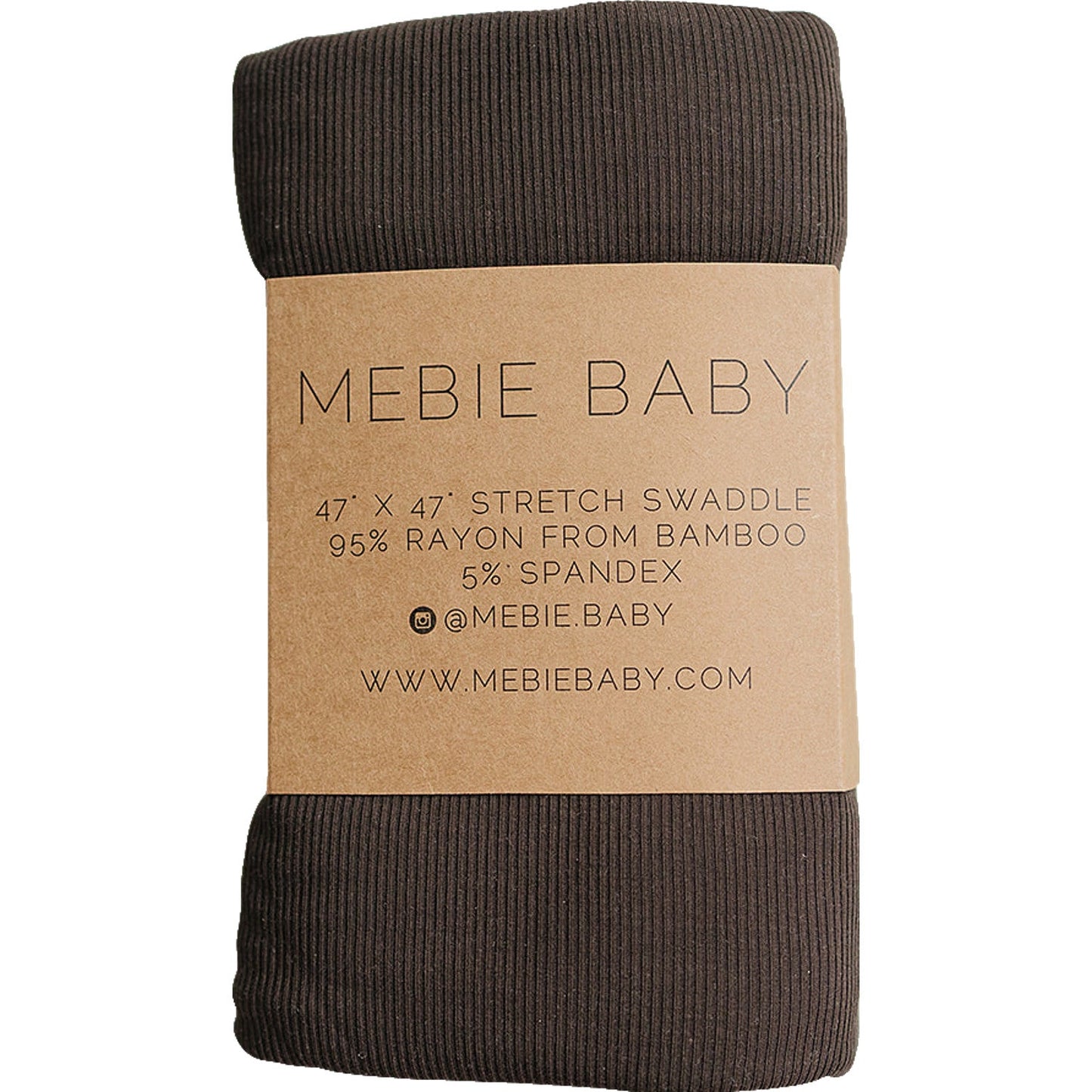 Brown Ribbed Bamboo Stretch Swaddle