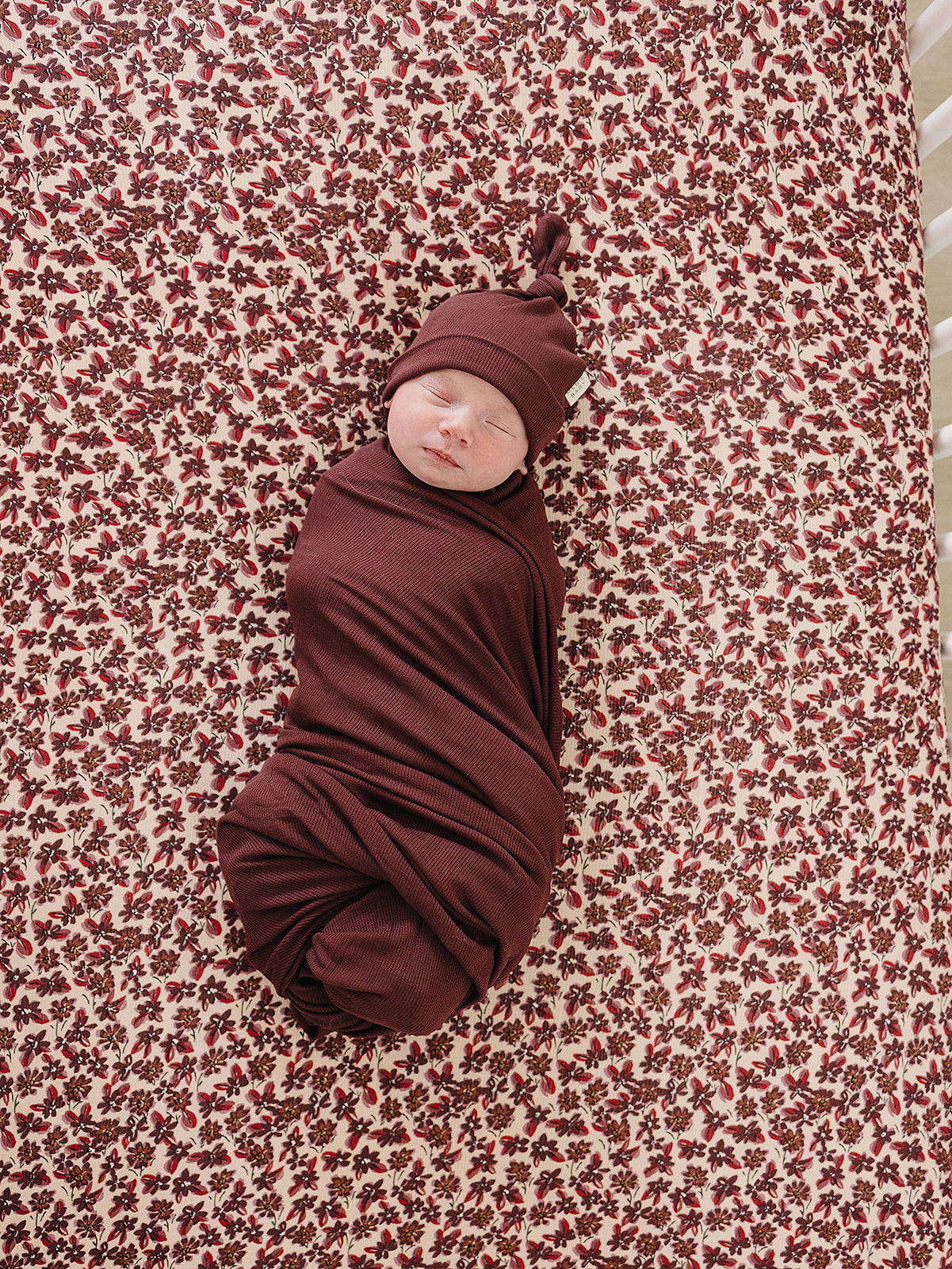 Deep Violet Ribbed Bamboo Newborn Knot Hat