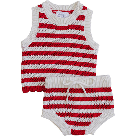 Red Stripe Bloomer Tank Set