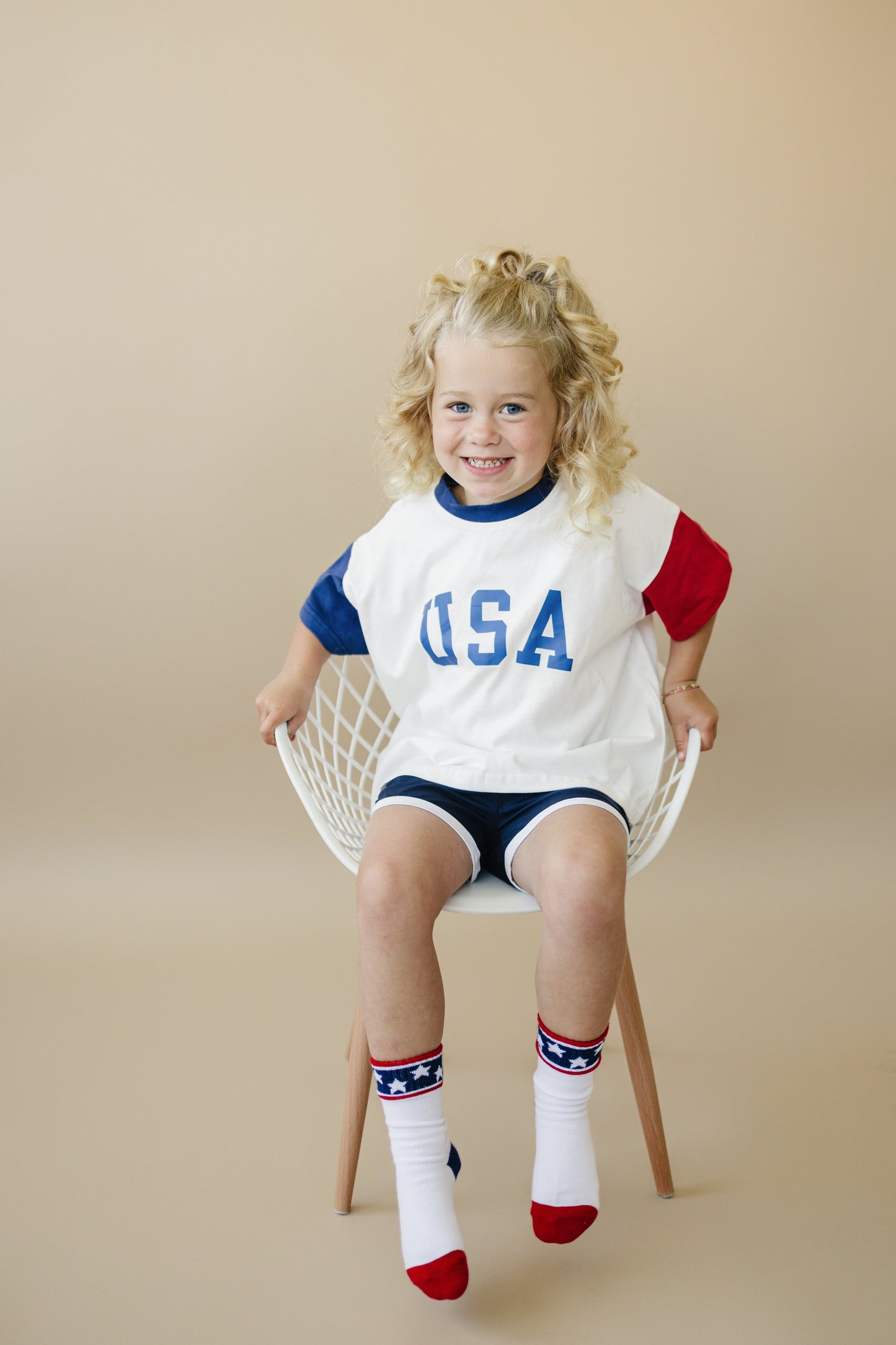 USA Colorblock Oversized Tee