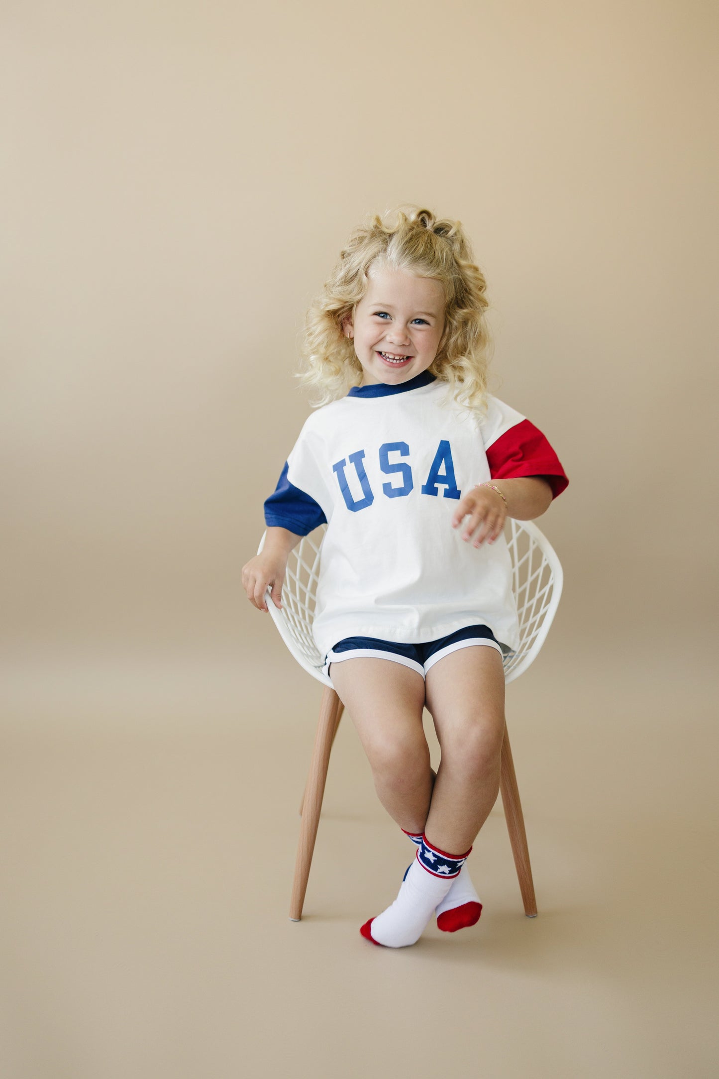 USA Colorblock Oversized Tee