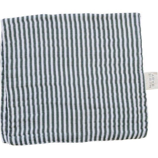 Green Stripes Muslin Burp Cloth