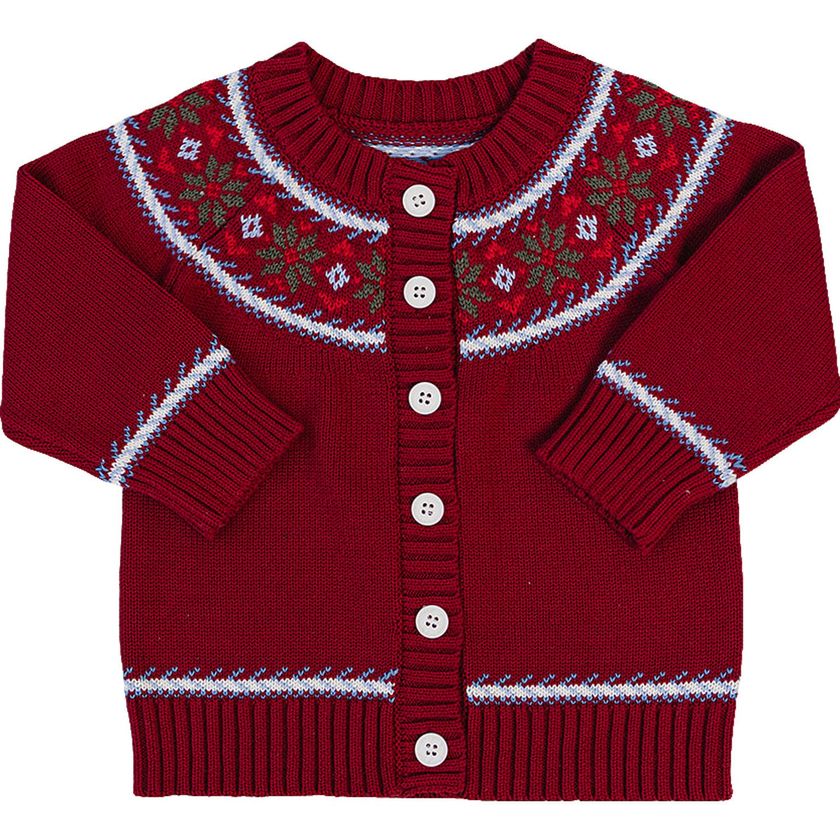 Red Fair Isle Cardigan