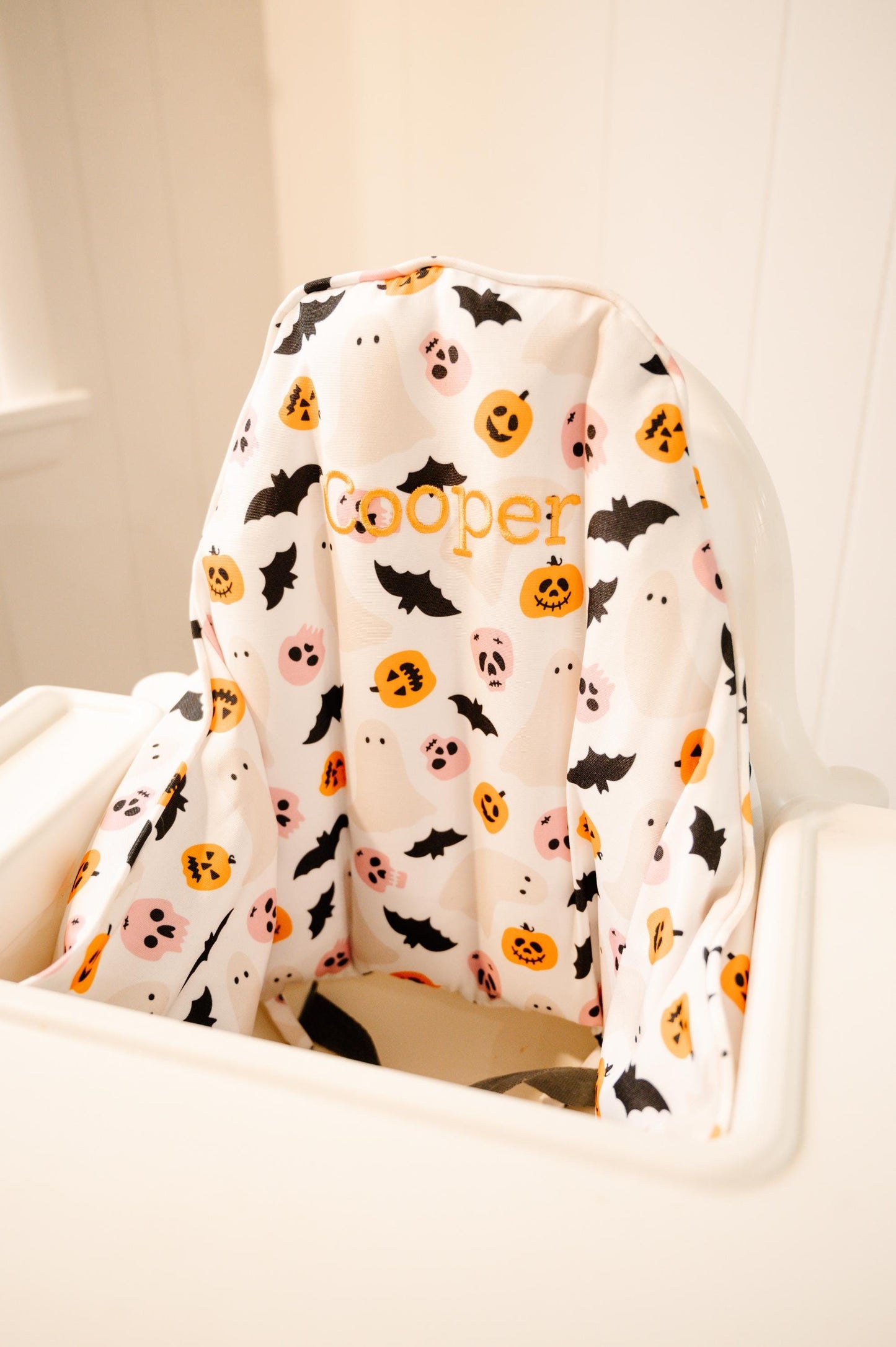 Pumpkin Gingham IKEA Antilop Highchair Cushion Cover – Wipeable