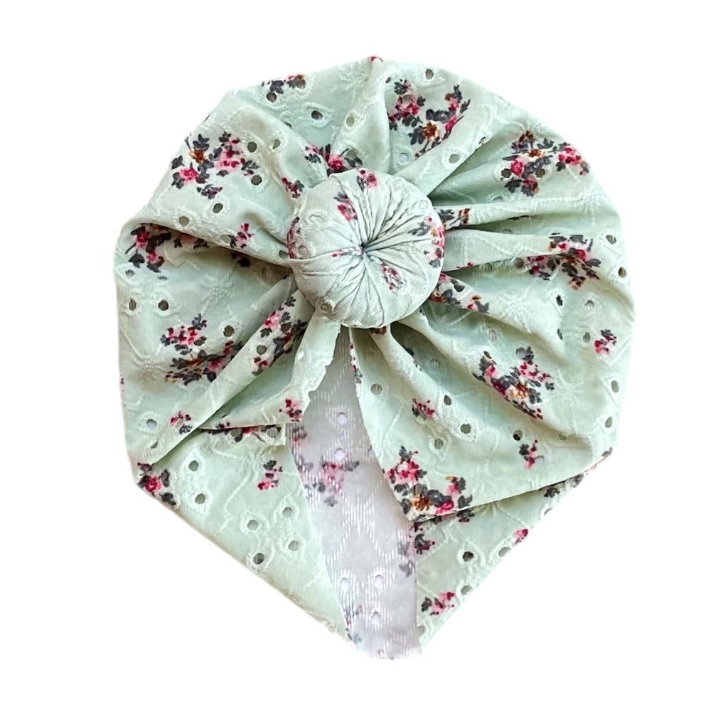 Forget-me-knot ~ Light Mint w/ Pink Floral