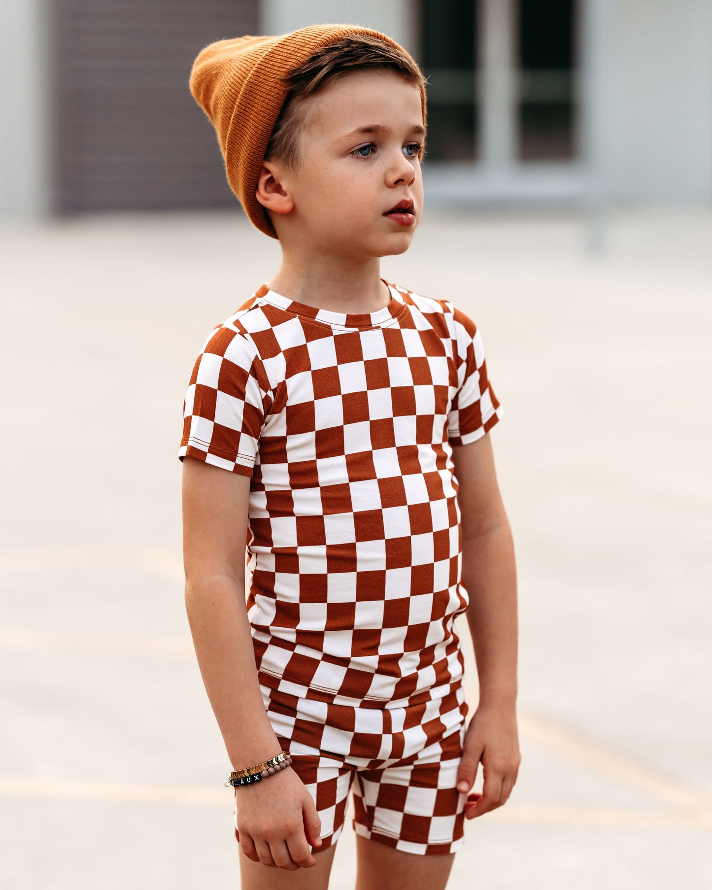 COPPER CHECKERS DREAM SHORT SET