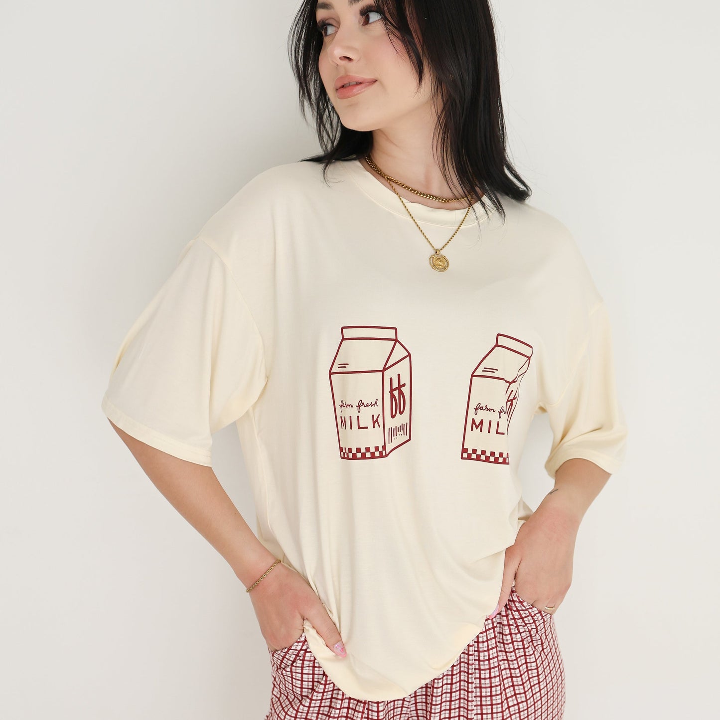 Short Sleeve Women's Bamboo Lounge Set | Milk & Window Pane